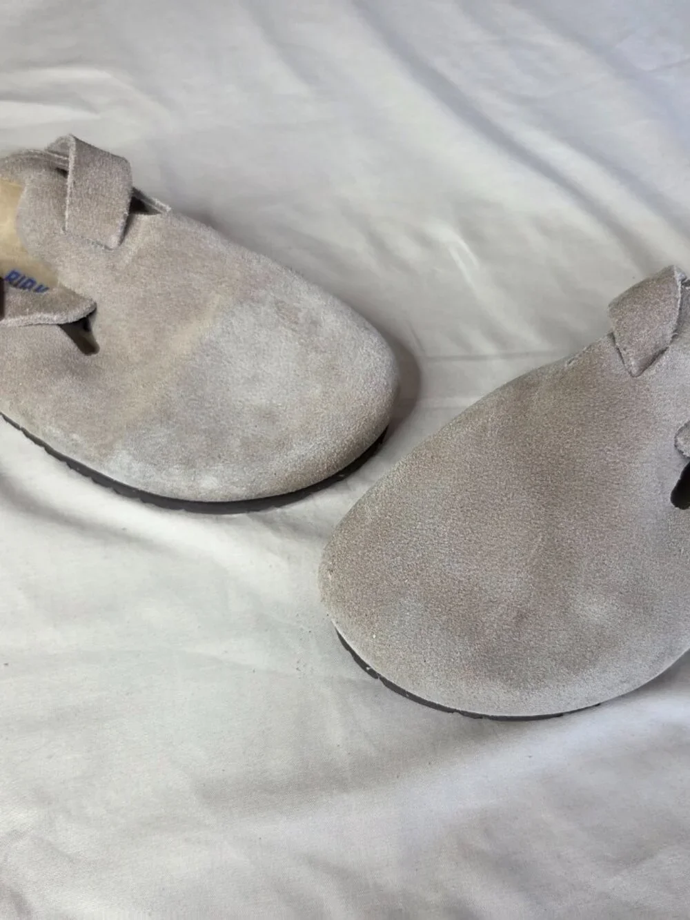 Birkenstock - Women's  Boston Clogs Taupe Suede Size 40 - Picture 4 of 13